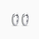Sterling Silver Pavé Huggie Hoop Earrings