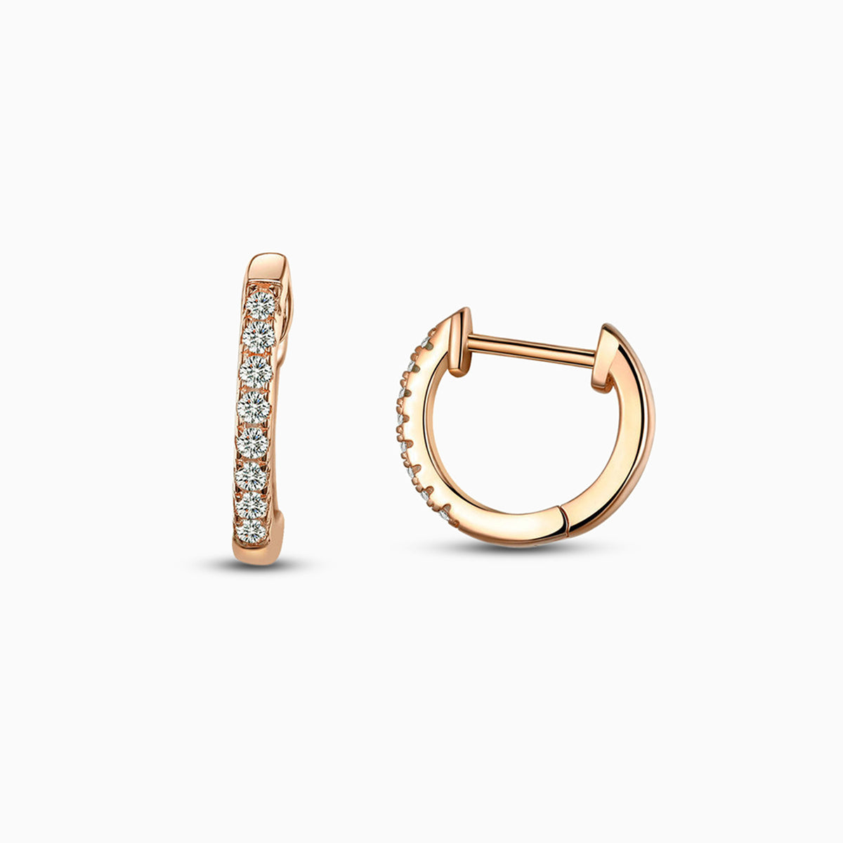 Sterling Shine Pavé Huggie Hoop Earrings