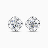 Elegant Twisted Halo Stud Earrings with Brilliant Center Stone