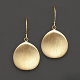 Brushed Matte Gold Teardrop Earrings