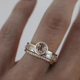Moissanite Trio Gold Stacking Ring Set