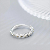 Daisy Flower Band Ring with White Petals