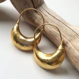 Hammered Crescent Hoop Earrings – Bold & Handcrafted Look