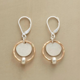 Mixed-Metal Geometric Drop Earrings