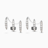 Triple Claw Pavé Ear Climber Earrings