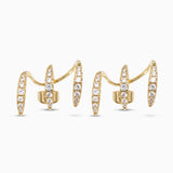 Triple Claw Pavé Ear Climber Earrings