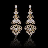 Crystal Chandelier Drop Earrings in Gold Filigree
