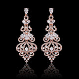 Gold Filigree Crystal Drop Earrings