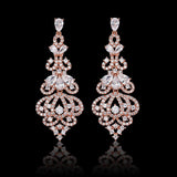 Rose Gold Crystal Chandelier Earrings