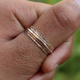 Engraved Silver Spinner Ring with Rose Gold Bands