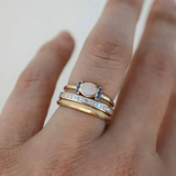 Vintage Gouden Opaal Ringen Set