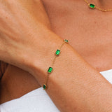 Francia Green Gem Chain Bracelet