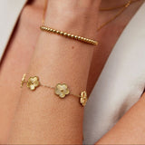 Rowena Gold Clover Charm Bracelet
