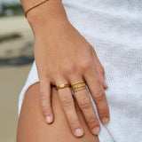 Elegant Gold Leaf Adjustable Ring