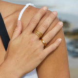 Elegant Gold Leaf Adjustable Ring