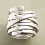 Wide Sterling Silver Spiral Wrap Ring