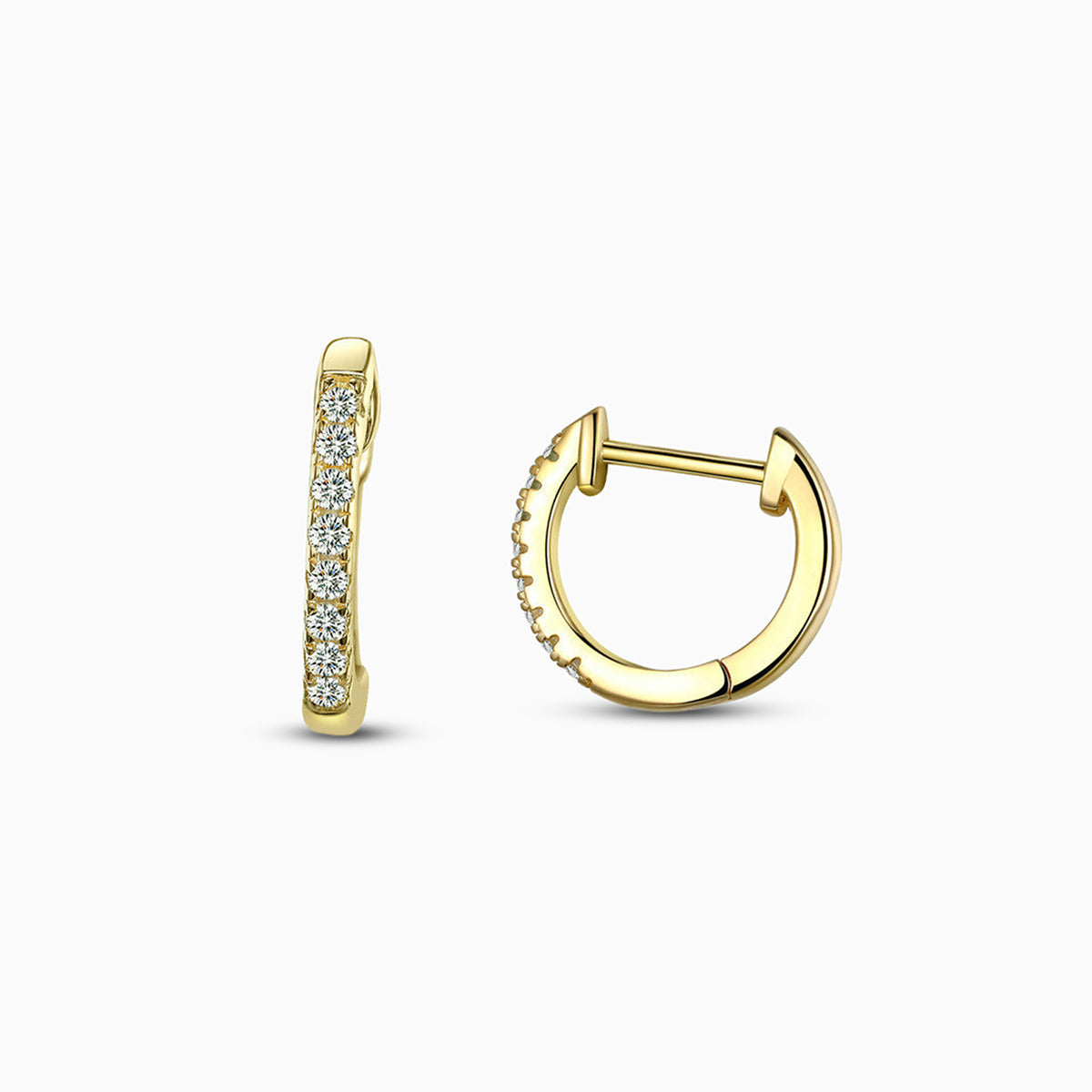 Sterling Shine Pavé Huggie Hoop Earrings