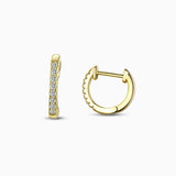 Gold Pavé Huggie Hoop Earrings