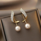 Mismatched Pearl and Crystal Earring Set – Modern Elegance