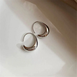 Modern Sculpted Crescent Gold Hoop Earrings