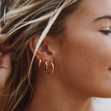 Classic Polished Hoop Earrings Set