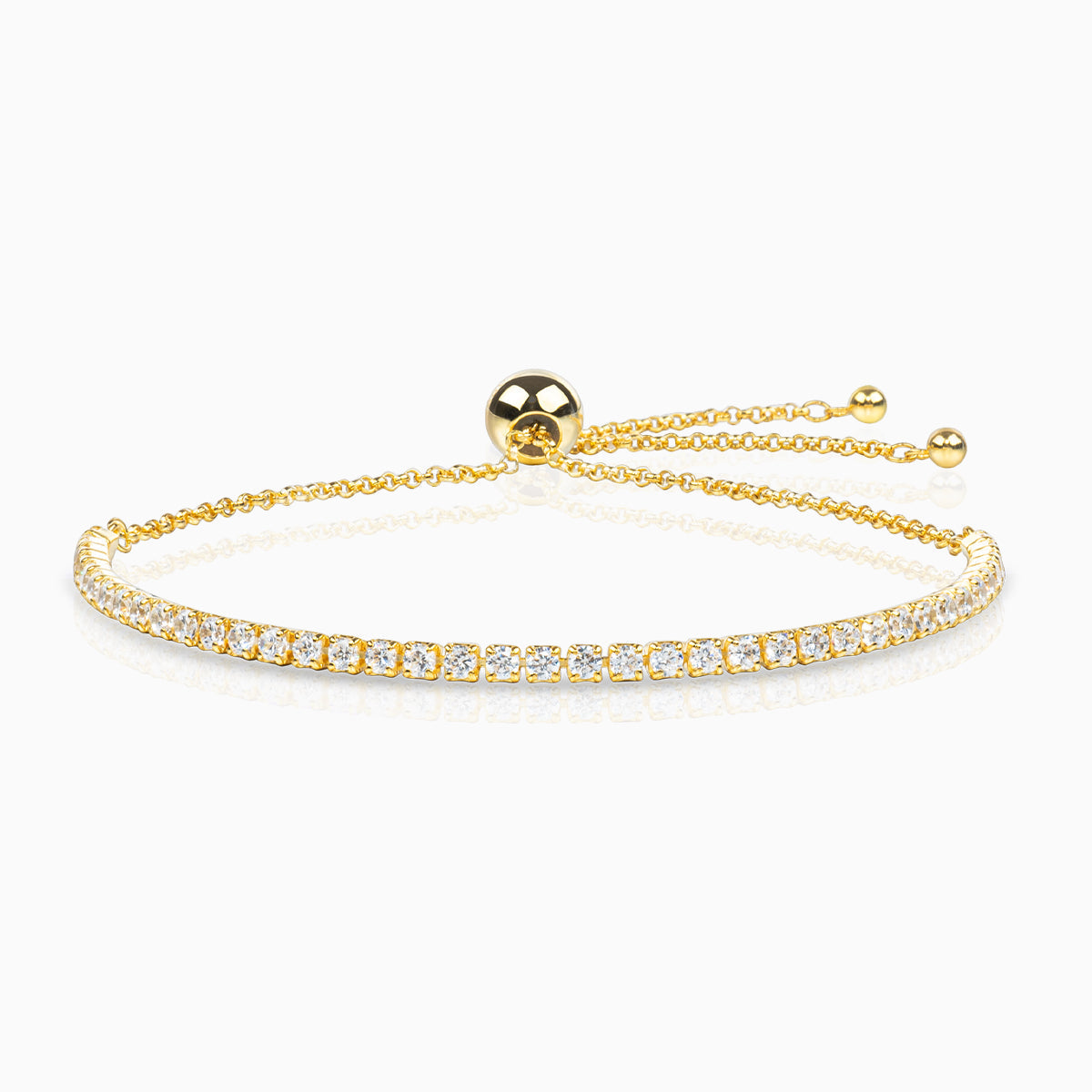Elegant Adjustable Silver Tennis Bracelet