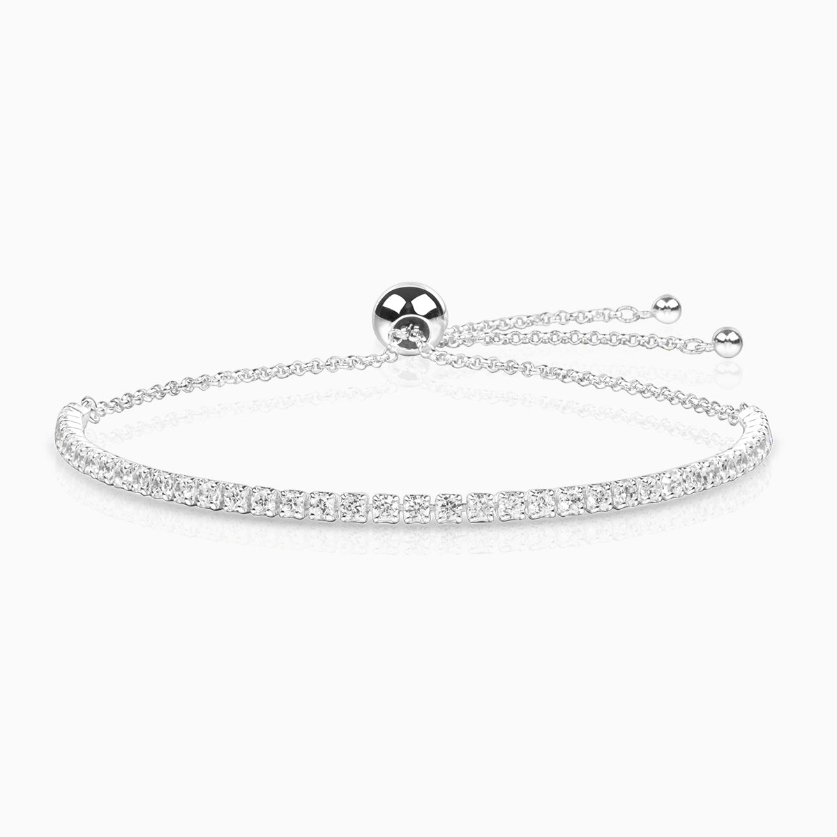 Elegant Adjustable Silver Tennis Bracelet