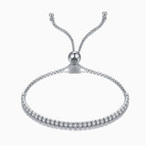 Elegant Adjustable Silver Tennis Bracelet
