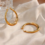 Aire Textured Gold Hoop Earrings