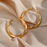 Aire Textured Gold Hoop Earrings