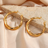 Aire Textured Gold Hoop Earrings
