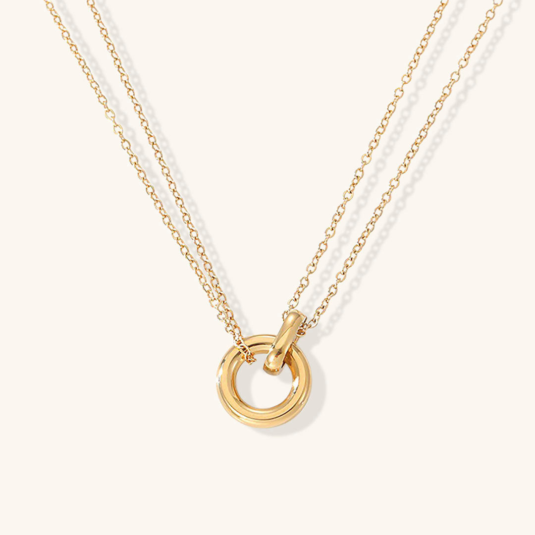 Harper Double Circle Pendant Necklace