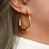 Aire Textured Gold Hoop Earrings