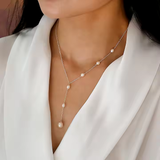 Pearl Lariat Y-Necklace in Gold Chain