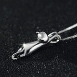 Minimalist Hanging Cat Pendant Necklace