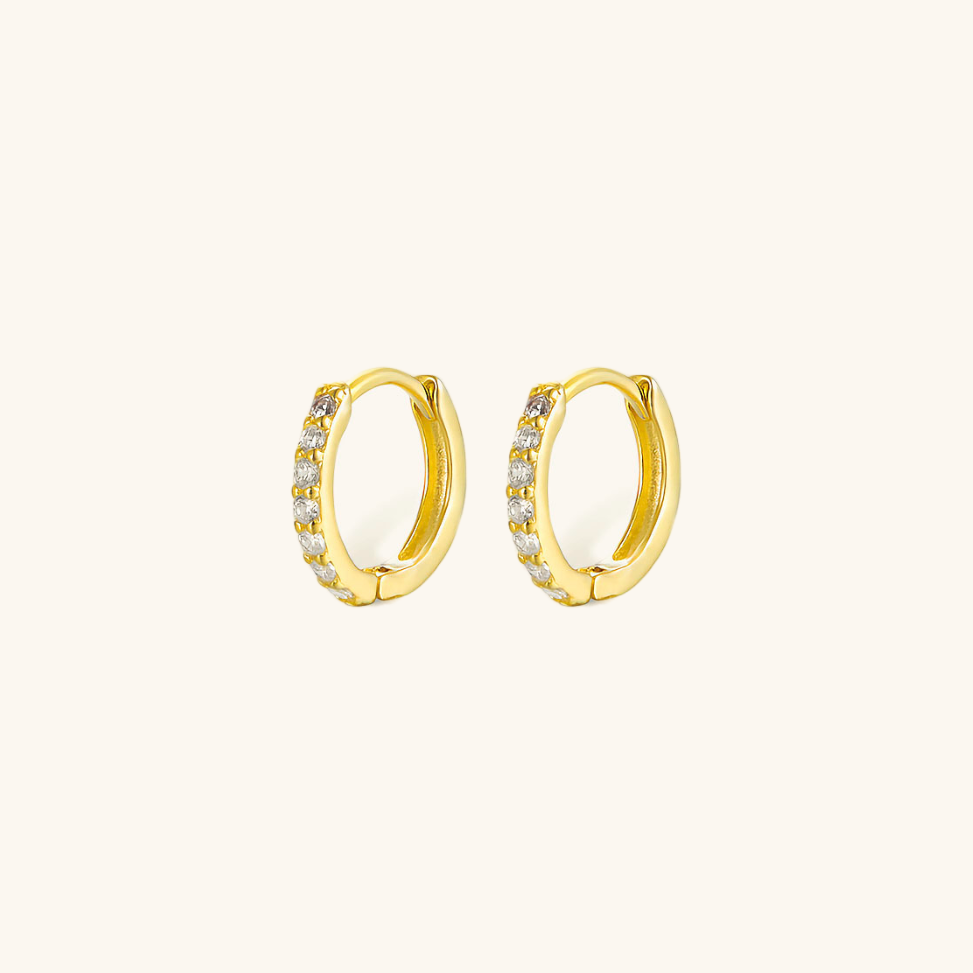 Sparkling Zircon Mini Hoop Earrings