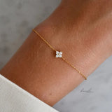 Mia Dainty Crystal Clover Bracelet