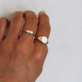 Luminous Mother of Pearl Gold Ring