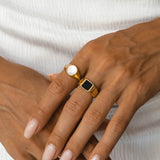 Luminous Mother of Pearl Gold Ring
