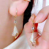 Gold Crystal Teardrop Hoop Earrings