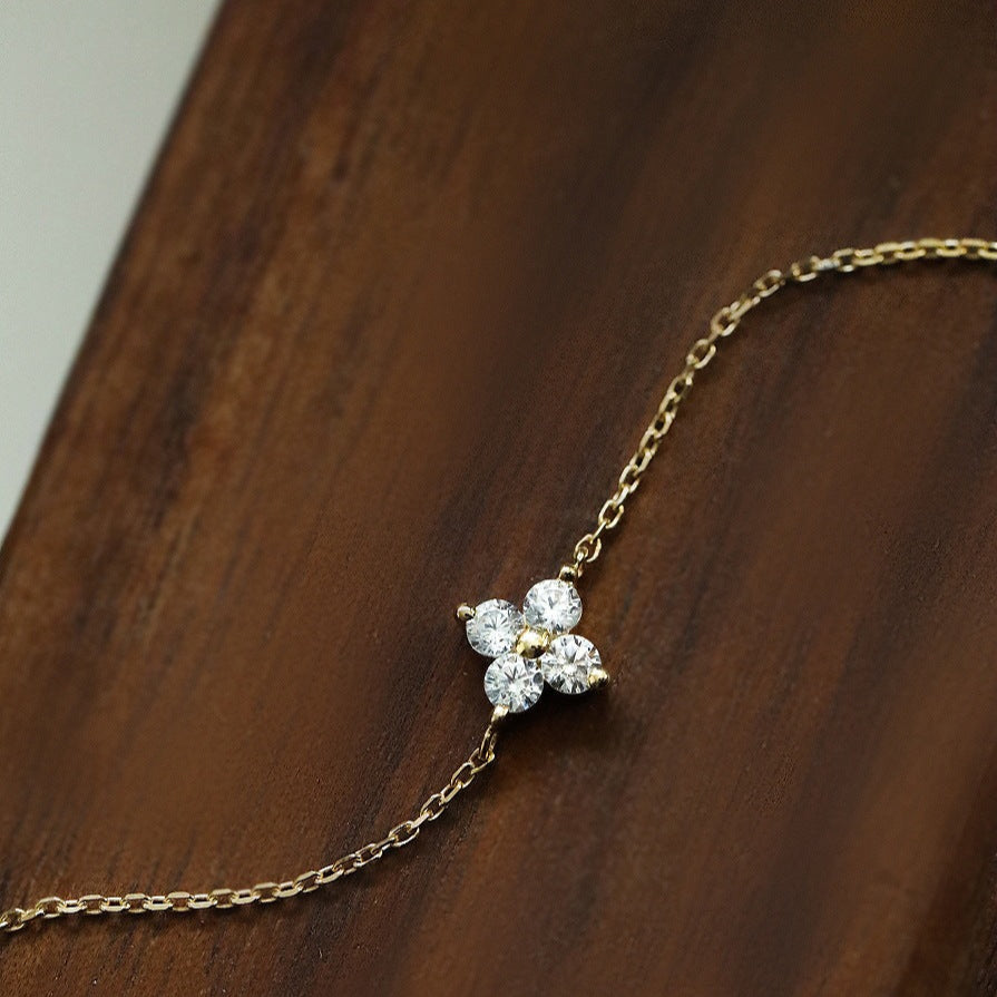 Mia Dainty Crystal Clover Bracelet