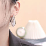 Sculpted Gold Mesh Teardrop Hoop Earrings