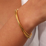 Rianne Gold Stacked Bangle Bracelet
