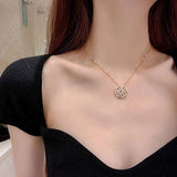 Four-Leaf Heart Clover Pendant Necklace