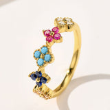 Radiant Blossom Multicolour Gemstone Ring