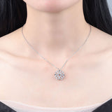 Silver Heart Clover Pendant Necklace