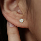 Clover Crystal Stud Earrings