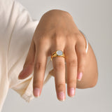 Luminous Mother of Pearl Gold Ring