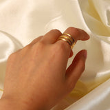 Gold Triple-Layer Adjustable Ring