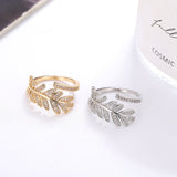 Leaf Vine Adjustable Gold Ring